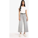 DeFacto Culotte Yüksek Bel Düz Paça Uzun Jean Kar Yıkamalı Pantolon E7794AX26SP - Gri-NM55 - 42