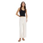 DeFacto Culotte Yüksek Bel Geniş Paça Pensli Keten Karışımlı Pantolon, 38, F1855AX25SP, Bej-BG702, Kadın