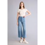 DeFacto Culotte Yüksek Bel Jean Yıkamalı Pantolon, 34, F5537AX26SP, İndigo, Kadın