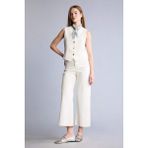 DeFacto Culotte Yüksek Bel Kısa Paça Crop Jean PANTOLON B5012AX26SM - Ekru-NM86 - 42