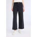 DeFacto Culotte Yüksek Bel Rahat Kalıp Bilek Boy İspanyol Paça Kemerli Jean Yıkamalı Pantolon D5887AX25SPNM40