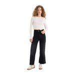 DeFacto Culotte Yüksek Bel Uzun Jean Pantolon, 32, 3199155, Siyah, Kadın