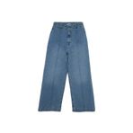DeFacto Culotte Yüksek Bel Uzun Jean Yıkamalı Pantolon, 34, F5537AX25AUNM85-218052, Açık İndigo, Kadın