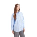 Defacto D1298AX24AU BE415 Mavi Relax Fit Uzun Kollu Tunik Kadın Gömlek