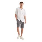 DeFacto D4760AX24HS Gri-GR474 Erkek Relax Fit Penye Bermuda Şort