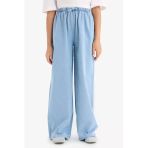 Defacto D7101 Mavi Kız Çocuk Wide Leg Geniş Paça Jean Pantolon