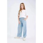 Defacto D7103 Mavi Kız Çocuk Wide Leg Geniş Bol Paça Jean Pantolon