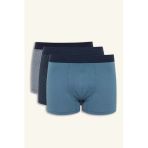 Defacto D9880 Lacivert Regular Fit Baskılı 3'Lü Boxer