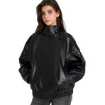 DeFacto Dad Fit Siyah Suni Deri Ceket, 2XL, G4994AX26SP, Siyah-BK81, Kadın
