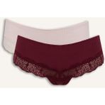 DeFacto Dantel Detaylı Ribana 2'li Hipster Külot G8362AX26SP - 2XL - Bordo-BR115