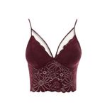 DeFacto Dantelli Dantel Kaplı Pedli Balensiz Bralet Sütyen, XL, G7763AX26SP, Bordo-BR115, Kadın