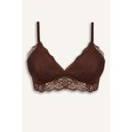 DeFacto Dantelli Kaplı Pedli Balensiz Bralet Sütyen, M, D7843AX26SP, Kahve-BN318, Kadın