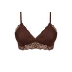 DeFacto Dantelli Kaplı Pedli Balensiz Bralet Sütyen, XL, D7843AX26SP, Kahve-BN318, Kadın