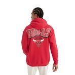 DeFacto DeFactoFit Erkek Kırmızı Lisanslı NBA Chicago Bulls Oversize Fit GEniş Kalıp Kapüşonlu Sweatshirt Bordo M