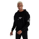 DeFacto DeFactoFit NBA Brooklyn Nets Boxy Fit Kapüşonlu Kalın Sweatshirt Siyah XS