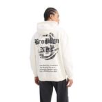 DeFacto DeFactoFit NBA Brooklyn Nets Comfort Fit Rahat Kalıp Kapüşonlu Kalın Sırt Baskılı Sweatshirt Ekru XL