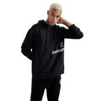 DeFacto DeFactoFit NBA Brooklyn Nets Standart Fit Kapüşonlu Kalın Sweatshirt Siyah S