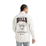 DeFacto DeFactoFit NBA Chicago Bulls Oversize Fit Dik Yaka Kalın Sweatshirt Bej M