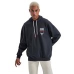 DeFacto DeFactoFit NBA Chicago Bulls Oversize Fit Kapüşonlu Kalın Sweatshirt Antrasit M