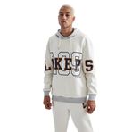 DeFacto DeFactoFit NBA Los Angeles Lakers Boxy Fit Kapüşonlu Kalın Sweatshirt Bej M