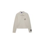 DeFacto DeFactoFit NBA Los Angeles Lakers Polo Yaka Pike Sporcu Sweatshirt Bej XL
