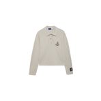 DeFacto DeFactoFit NBA Los Angeles Lakers Polo Yaka Pike Sporcu Sweatshirt Bej XS