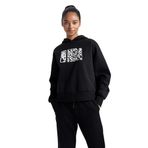 DeFacto DeFactoFit NBA Wordmark Kapüşonlu Kalın Sweatshirt Siyah S