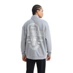 DeFacto DeFactoFit NBA Wordmark Oversize Fit Geniş Kalıp Fermuarlı Dik Yaka Skuba Dalgıç Kumaş Sweatshirt Gri M