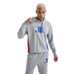 DeFacto DeFactoFit NBA Wordmark Regular Fit Kapüşonlu Ağır Kumaş Sweatshirt Gri XS