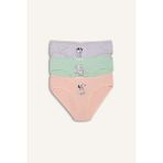 DeFacto Desenli Penye 3'lü Slip Külot Kız Çocuk H5945A826SM - Gri-GR101 - 5 - 6 Yaş