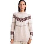 DeFacto Desenli Triko Kazak Tunik, M, G5887AX25WN, Bej-BG750, Kadın