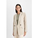 DeFacto Dfm - Oversize Fit Geniş Kalıp Ceket Yaka Düğme Kapamalı Basic Düz Blazer Ceket