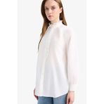 DeFacto Dik Yaka Terry Cotton Uzun Kollu Tesettür Gömlek Tunik, XL, F1356AX25SM, Ekru-ER105, Kadın