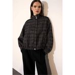 Defacto Dik Yaka Tweed Ceket, 36, G8598AX26SP, Siyah, Kadın