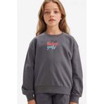 DeFacto Disney Mickey Mouse & Friends Oversize Geniş Kalıp Kapüşonlu Sırt Baskılı Sweatshirt Kız Çocuk, 9-10 Yaş, D4378A824WN, Antrasit-AR148, kız-çocuk
