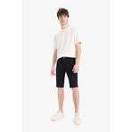 DeFacto E4009AX25SM E801GY106465 Siyah Erkek Slim Fit Dar Kesim Jean Bermuda Şort