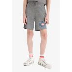 Defacto E4854 Gri Erkek Çocuk Nba Wordmark Beli Lastikli Şort