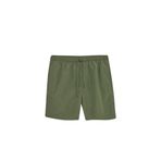 DeFacto E5133AXNS Haki-KH109 Erkek Regular Fit Kısa Boy Cepli File Astarlı Beli Bağcıklı Düz Hafif Kumaş Deniz Şortu
