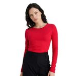 DeFacto E5767AX26SP RD286 Kırmızı Slim Fit Fitilli Kaşkorse Uzun Kollu Kadın Tişört