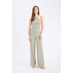 DeFacto E5783AX25SP KH400 Haki Slim Fit Dar Kesim Fitilli Kaşkorse Basic Düz Kadın Pantolon