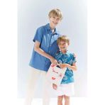 Defacto E5832 Mavi Erkek Çocuk Oversize Geniş Kalıp Polo Yaka Kısa Kollu Gömlek