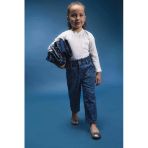 Defacto E7830 Mavi Kız Bebek Paperbag Çiçekli Jean Pantolon