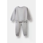 Defacto E8430a5gr52 Gri Erkek Bebek 2'Li Takım Basic Düz Sweatshirt Eşofman Altı