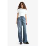 Defacto E9130axnm28 Mavi Straight Wide Yüksek Bel Düz Paça Uzun Jean Pantolon