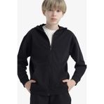DeFacto E9575A825AU Basic Düz Kapüşonlu Fermuarlı Erkek Çocuk Sweatshirt