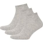 DeFacto Erkek 3'lü Pamuklu Patik Çorap S3904AZNS - 41 - 44 - Gri-GR2