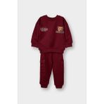 DeFacto Erkek Bebek 2'li Takım Ayı Baskılı Sweatshirt Eşofman Altı G5203A525WN - Bordo-BR285 - 12 - 18 Ay