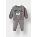 DeFacto Erkek Bebek 2'li Takım Baskılı Sweatshirt Eşofman Altı E8994A525AU - 9 - 12 Ay - Gri-GR454