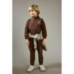 Defacto Erkek Bebek 2li Takım Baskılı Yarım Fermuarlı Sweatshirt Eşofman Altı G1126a525wnbn334 Kahve