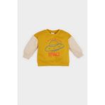 Defacto Erkek Bebek Bisiklet Yaka İçi Yumuşak Tüylü Baskılı Sweatshirt D6755a524wnyl64 Sarı
